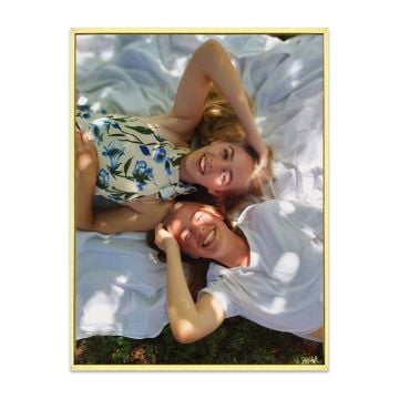Lienzo enmarcado de 30 x 40 cm (11,8" x 15,7") personalizado con foto y letra
