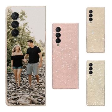 Coque de téléphone à motif de coque scintillante pour Samsung Galaxy Z Fold3 5G personnalisée avec photo