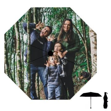 Paraguas triple plegable de apertura y cierre automático personalizado con foto y letra
