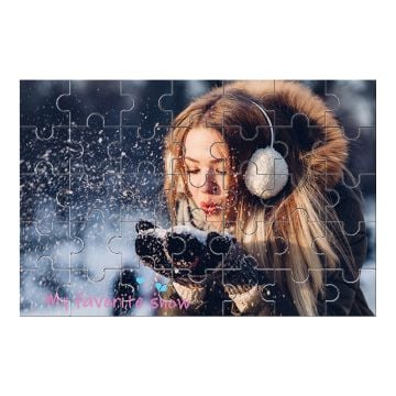 Houten puzzel van 35 stukjes ontwerpen en bedrukken met foto