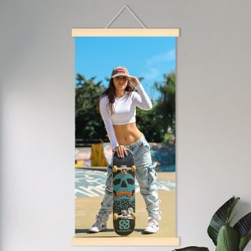 Designa personligt 30 × 60 cm (11,8" × 23,6") rullaffisch av träram med foto