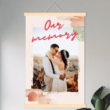 Custom 40 × 60cm (15.7" × 23.6") Wood Frame Scroll Poster With Design, Pictures, Texts, etc.