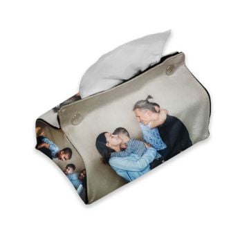 Boîte à mouchoirs en toile personnalisée avec photo