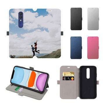 حسب الطلب Alcatel 1x (2019) جراب هاتف بمحفظة من الجلد مع صورك ونصوصك وتصميمك وما إلى ذلك.