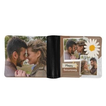 Regalos de aniversario personalizados - Cartera de hombre personalizada con foto y letra