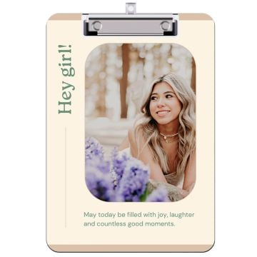 Regalos personalizados de regreso a clases - Portapapeles de acrílico con clip de perfil bajo personalizado con foto y letra