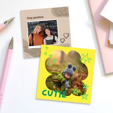 Personalisierte Geschenke zum Schulanfang - 2er-Pack Haftnotizen mit eigenem Foto selbst online gestalten