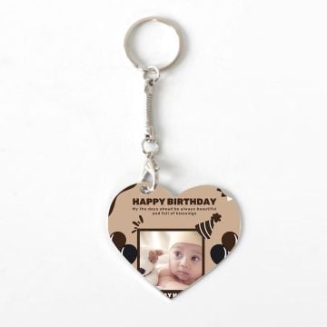 Personalisierte Geburtstagsgeschenke - Herz-Foto-Schlüsselanhänger mit Foto selbst online gestalten und bedrucken