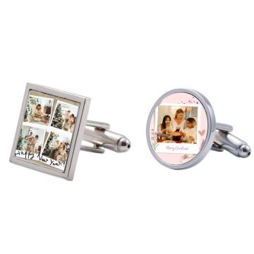 Personalisierte Weihnachtsgeschenke - Bild-Manschettenknöpfe mit eigenem Foto selbst online gestalten