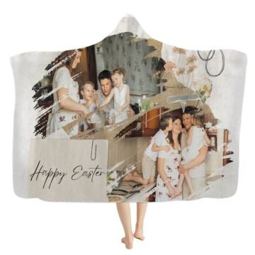 Regalos de Pascua personalizados - Manta con capucha personalizada con foto y letra