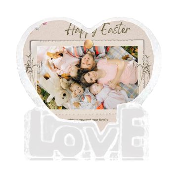 Regalos de Pascua personalizados - Adorno de cristal grabado con foto 3D personalizado