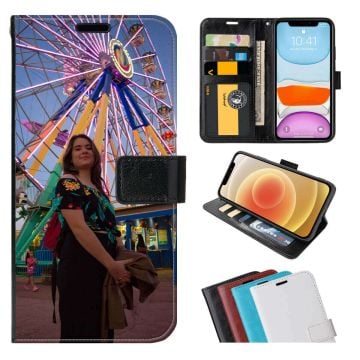 CAXKJE Personalizzata Custodia per Xiaomi Poco C65,con la Tua Foto,Immagine o Scritta Cover,Flip Caso in PU Pelle Case Bumper Portafoglio Case Cover,per Poco C65 Cover - Black