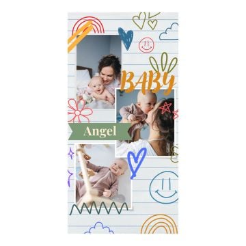Regalos personalizados para bebés - Toalla de baño/playa de 35 x 70 cm (13,8" x 27,6") con foto personalizada