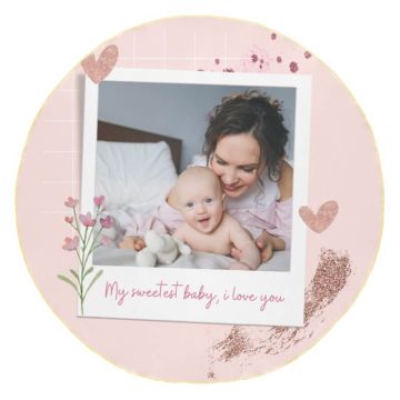 Regalos personalizados para bebés - Manta Redonda con foto personalizada