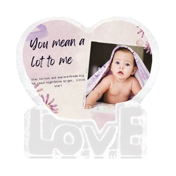 Regalos personalizados para bebés - Adorno de cristal grabado con foto 3D personalizado