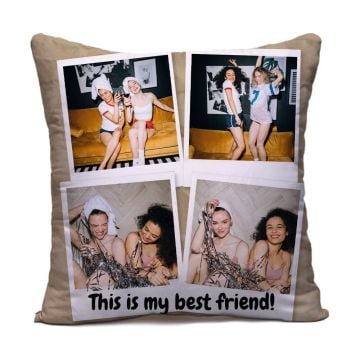 Personalisierte Geschenke für Freundin - Quadratisches Kissen / Kissenbezug 40 x 40 cm (15,7" x 15,7") mit Foto selbst online gestalten und bedrucken