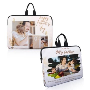 Regalos personalizados para papá - Maletín para portátil de 14 pulgadas, maletín de transporte personalizado con foto y letra