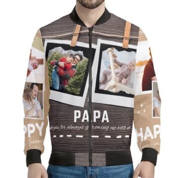persoonallinen lahja isälle - tee oma miesten bomber-takki omalla kuvalla