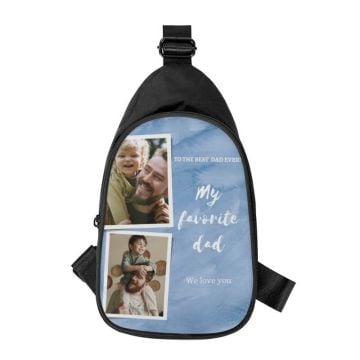 Personalized Gifts for Dad / Father - Custom Chest Bag with your own photos, texts, design, etc.