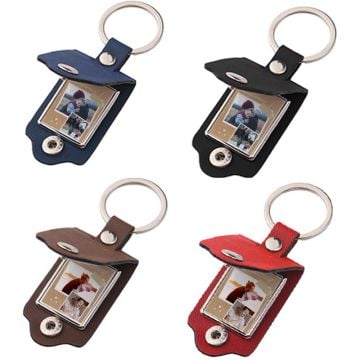 Regalos personalizados para papá - Llavero de cuero personalizado con foto y letra