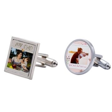 Regalos personalizados para papá - Gemelos con imagen con foto personalizados