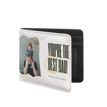 Regalos personalizados para papá - Cartera plegable para hombre con foto personalizada