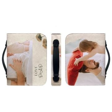 Regalos personalizados para papá - Bolso con cubierta de la Biblia de cuero PU personalizada con foto y letra