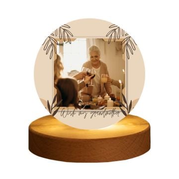 Regali personalizzati per la nonna - Luce notturna di cristallo incandescente personalizzata con foto