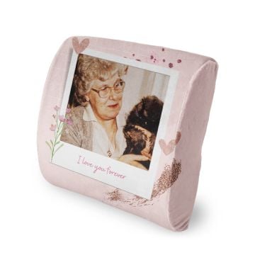 persoonallinen lahja isoäidille / mummolle - Memory Foam ristiselän tukityyny omalla kuvalla