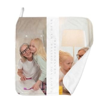 Regalos personalizados para las abuelas - Paño de cocina personalizado con foto y letra