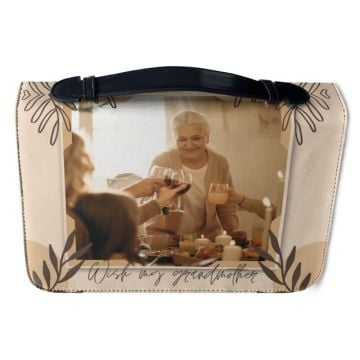 Regalos personalizados para las abuelas - Bolso con cubierta de la Biblia de cuero PU personalizado con foto y letra