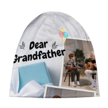 Personlig gave til bestefar - Lag din egen Beanie-lue med bilde