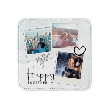 Regalos personalizados para los entusiastas de la hora feliz - Posavasos cuadrados para fotos de 10 x 10 cm (3,9" x 3,9") con foto personalizada
