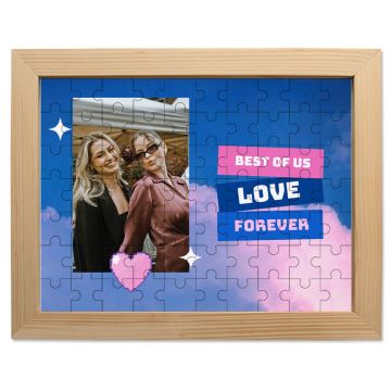 Personalized Gifts for Her / Women / Girls - Customized 70 Pieces Wooden Puzzle With Frame With Your Design, Photos, Texts, etc.