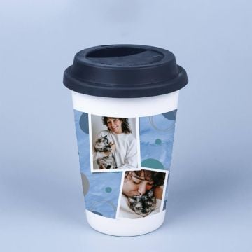 Regalos personalizados para ella/mujeres/niñas - Taza de Café Blanca 14 Oz con Tapa con foto personalizada