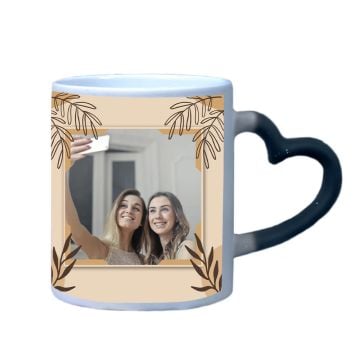 Personalisierte Geschenke für sie / Frauen / Mädchen - Matte Black Magic Mug 12 Oz Herzgriff mit eigenem Foto selbst online gestalten