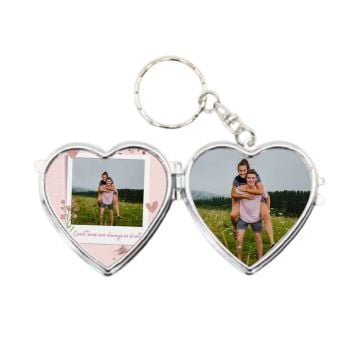 Personalized Gifts for Her / Women / Girls - Customized Double Sided Heart Folding Mirror With Your Own Photos, Texts, Design, etc.