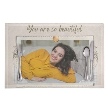Personalized Gifts for Her / Women / Girls - Custom 12'' x 18'' (30.5 x 45.5cm) Placemat with your photos, texts, design, etc.