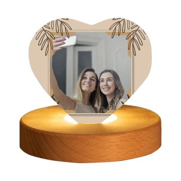 Regalos personalizados para ella/mujeres/niñas - Luz de cristal con foto grabada en forma de corazón personalizada con foto y letra