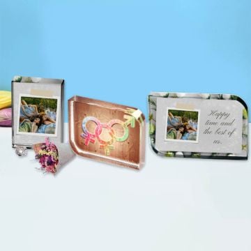 Regalos personalizados para ella/mujeres/niñas - Cristal fotográfico grabado personalizado con foto y letra