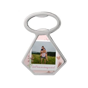 Regali personalizzati per Lei/Donne/Ragazze - Apribottiglie a forma di diamante con magnete personalizzato con foto