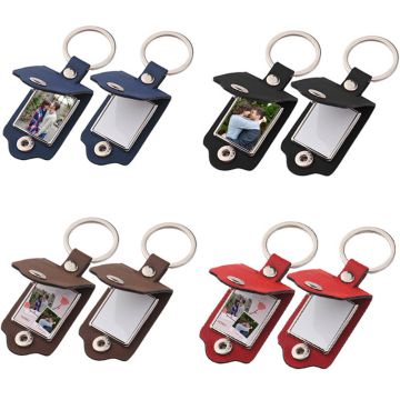 Regalos personalizados para el marido - Llavero de cuero personalizado con foto y letra