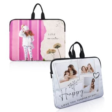 Regalos personalizados para niños - Maletín para portátil de 14 pulgadas, maletín de transporte personalizado con foto y letra