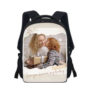Regalos personalizados para niños - Mochila para estudiantes de 12 pulgadas personalizada con foto y letra