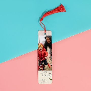 Regalos personalizados para niños - Marcapáginas de aluminio con borla con foto personalizada