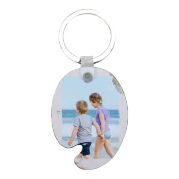 Regali personalizzati per bambini - Portachiavi in MDF a forma di vassoio di vernice personalizzato con foto