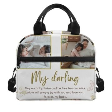 Regali personalizzati per bambini - Borsa per il pranzo portatile personalizzata con foto e lettere