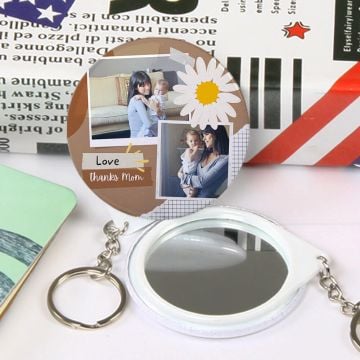 Personalisierte Geschenke für Mama / Mutter - Schlüsselanhänger mit Spiegel mit eigenem Foto selbst online gestalten