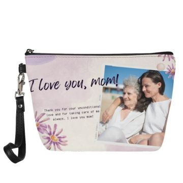 Regalos personalizados para mamá - Bolsa de cosméticos portátil personalizada con foto y letra