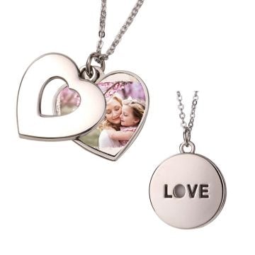 Regalos personalizados para mamá - Collar con foto recortada personalizado con foto y letra